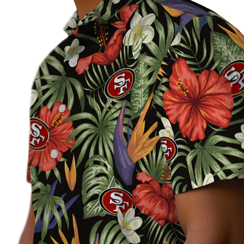San Francisco 49ers Hawaiian Shirt - Hawaii Floral Hibiscus | Hula Hawaiian Shirts