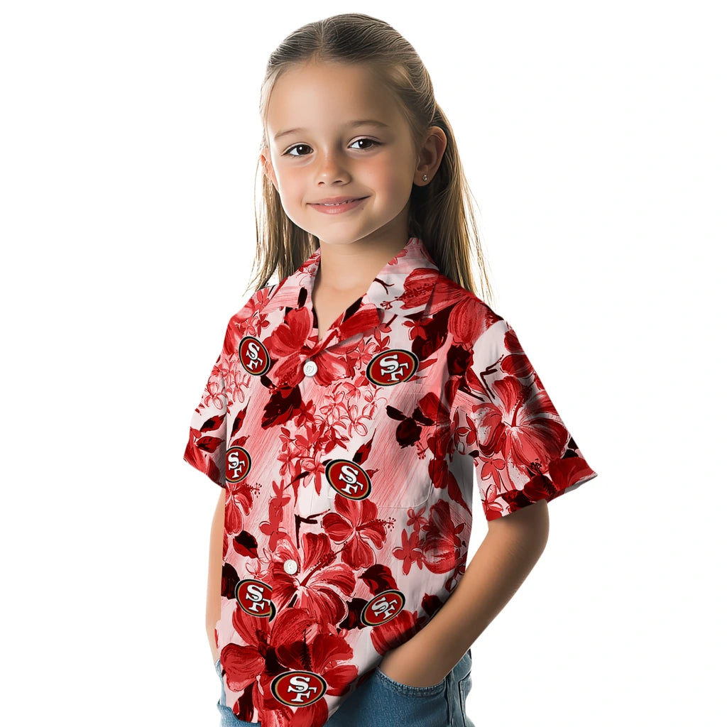 San Francisco 49ers Hawaiian Shirt - Hibiscus Arrangement | Hula Hawaiian Shirts