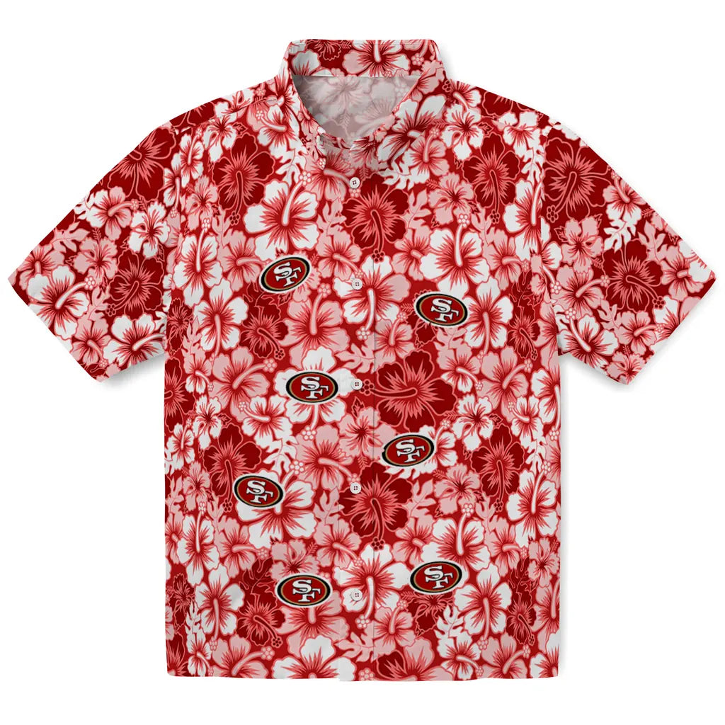 San Francisco 49ers Hawaiian Shirt - Hibiscus Blooms | Hula Hawaiian Shirts