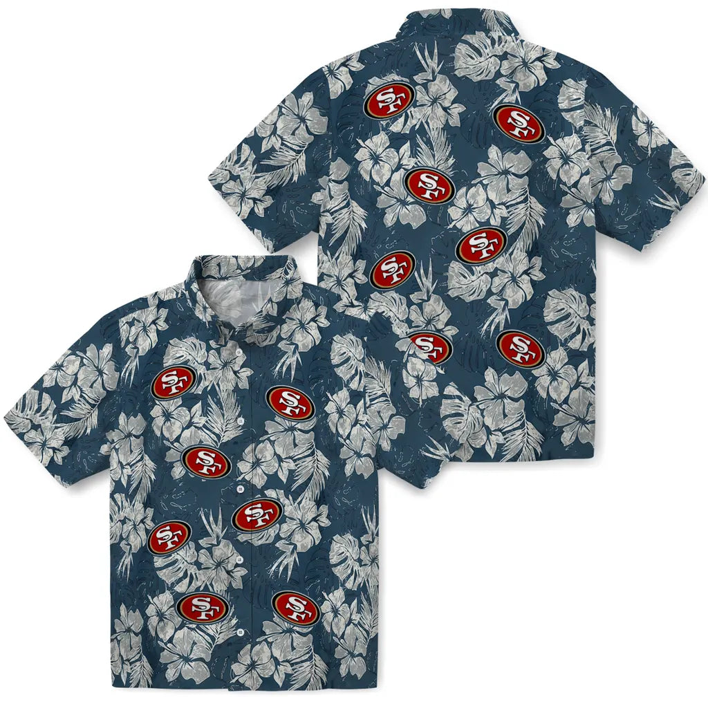 San Francisco 49ers Hawaiian Shirt - Hibiscus Flowers | Hula Hawaiian Shirts