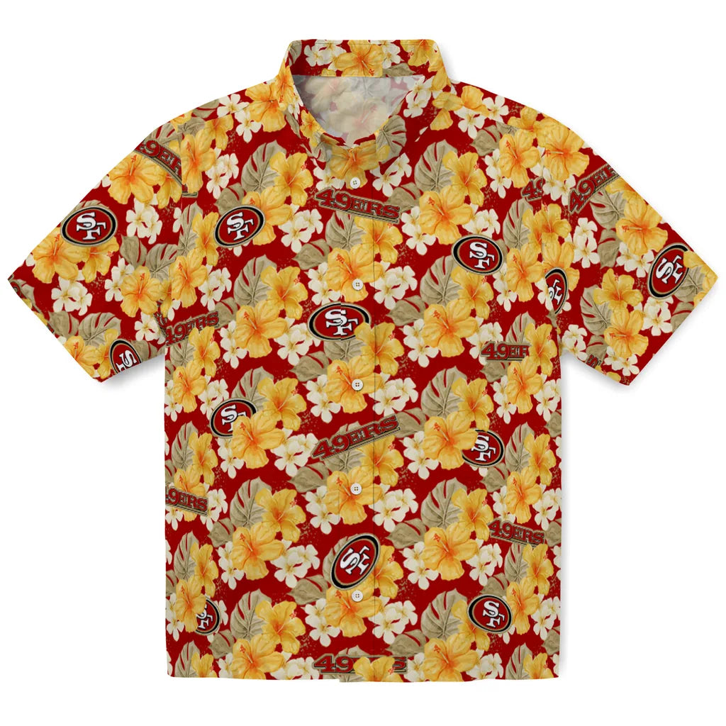 San Francisco 49ers Hawaiian Shirt - Hibiscus Tropics | Hula Hawaiian Shirts