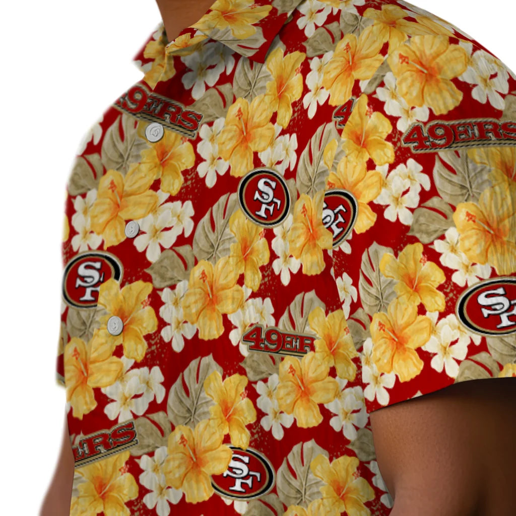 San Francisco 49ers Hawaiian Shirt - Hibiscus Tropics | Hula Hawaiian Shirts