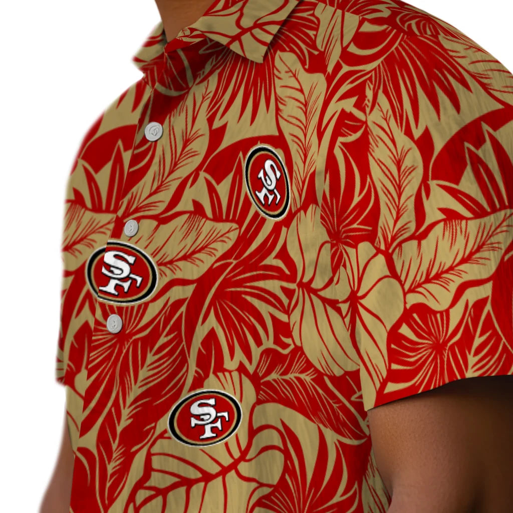 San Francisco 49ers Hawaiian Shirt - Monstera Layer | Hula Hawaiian Shirts
