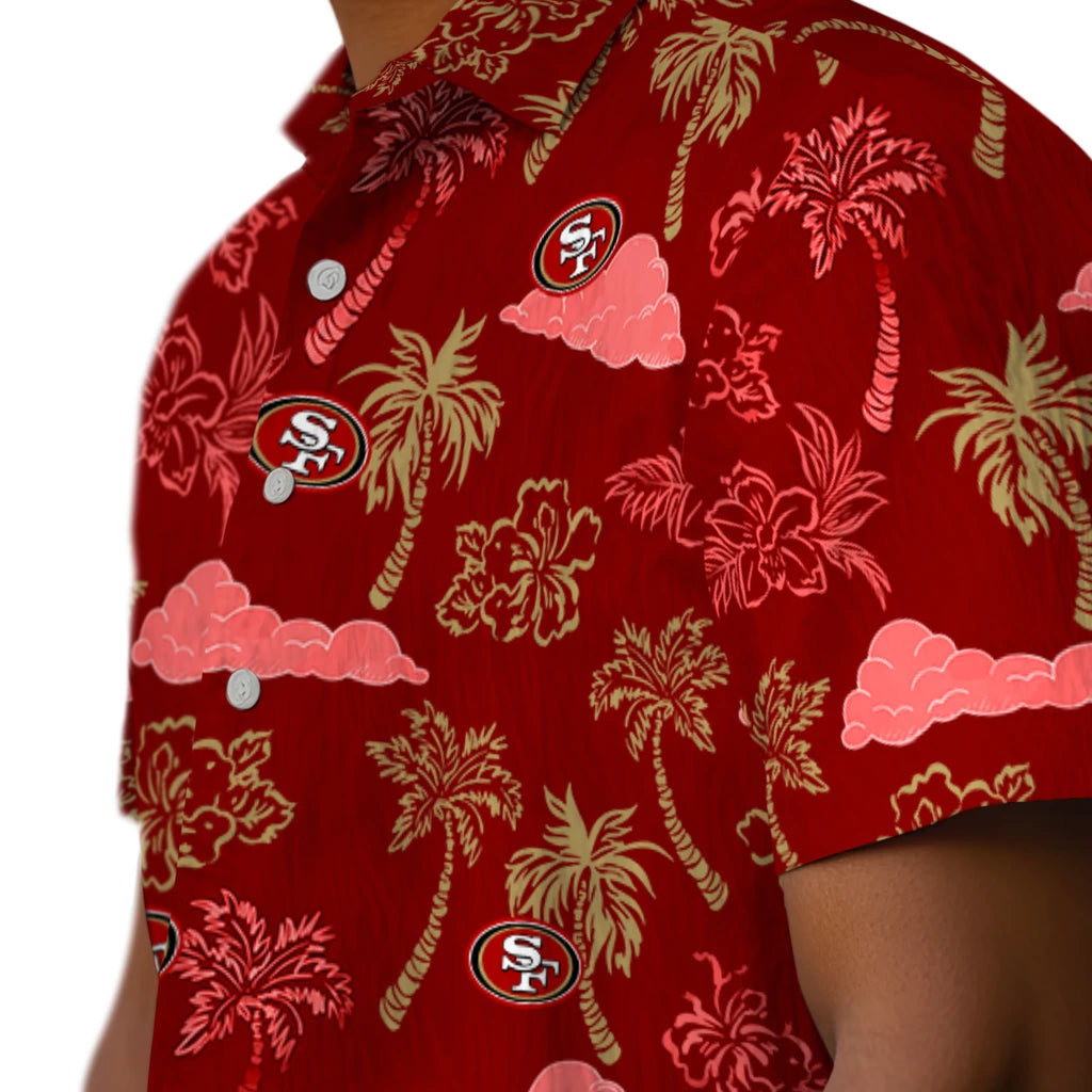 San Francisco 49ers Hawaiian Shirt - Palm And Clouds | Hula Hawaiian Shirts
