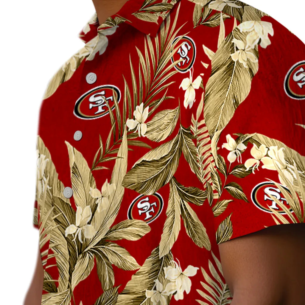San Francisco 49ers Hawaiian Shirt - Palm Leaves | Hula Hawaiian Shirts