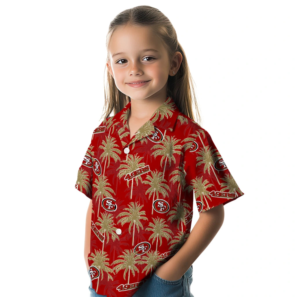 San Francisco 49ers Hawaiian Shirt - Palm Tree Motif | Hula Hawaiian Shirts