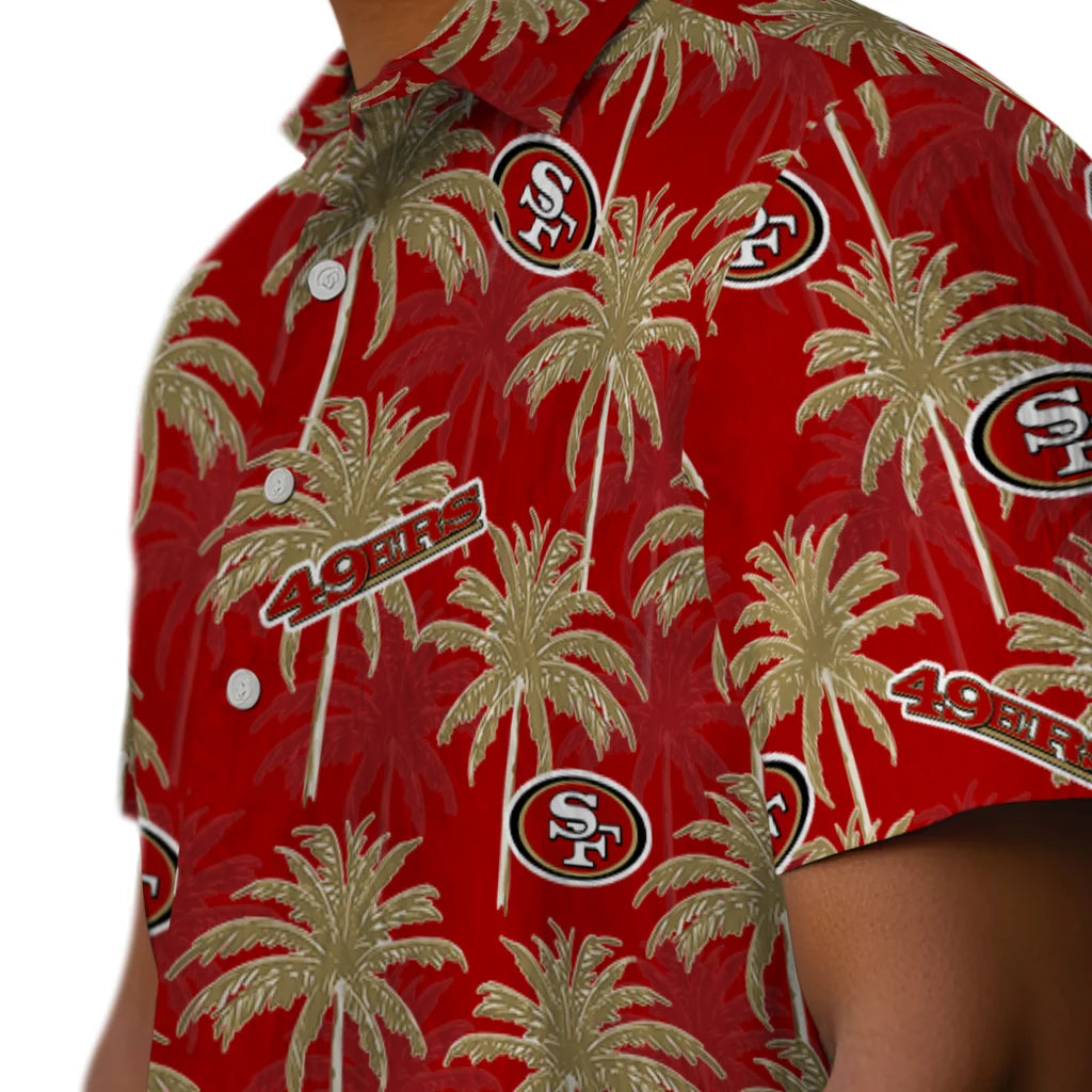 San Francisco 49ers Hawaiian Shirt - Palm Tree Motif | Hula Hawaiian Shirts