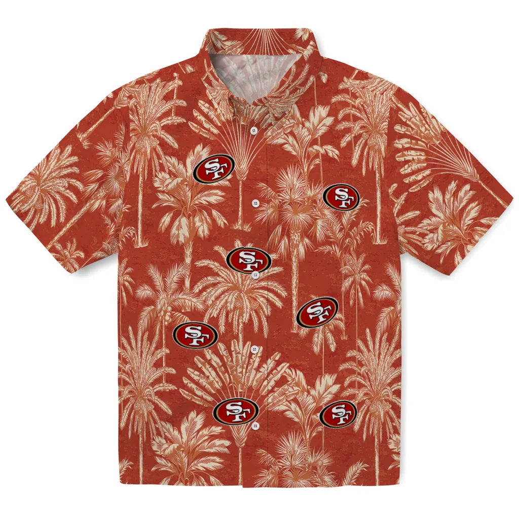 San Francisco 49ers Hawaiian Shirt - Vintage Palm Tree | Hula Hawaiian Shirts