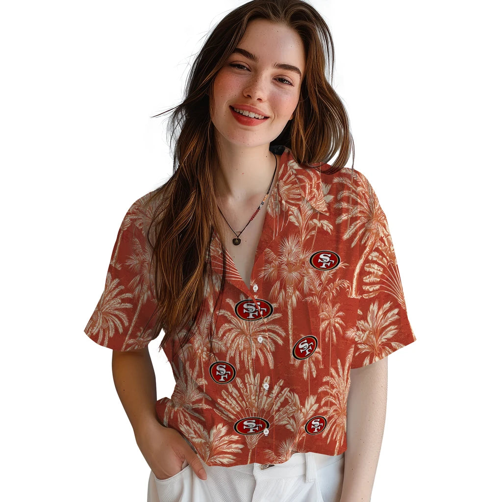 San Francisco 49ers Hawaiian Shirt - Vintage Palm Tree | Hula Hawaiian Shirts