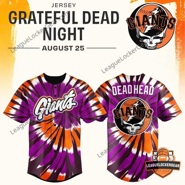San Francisco Giants Grateful Dead Night Baseball Jersey - LeagueLockerGear