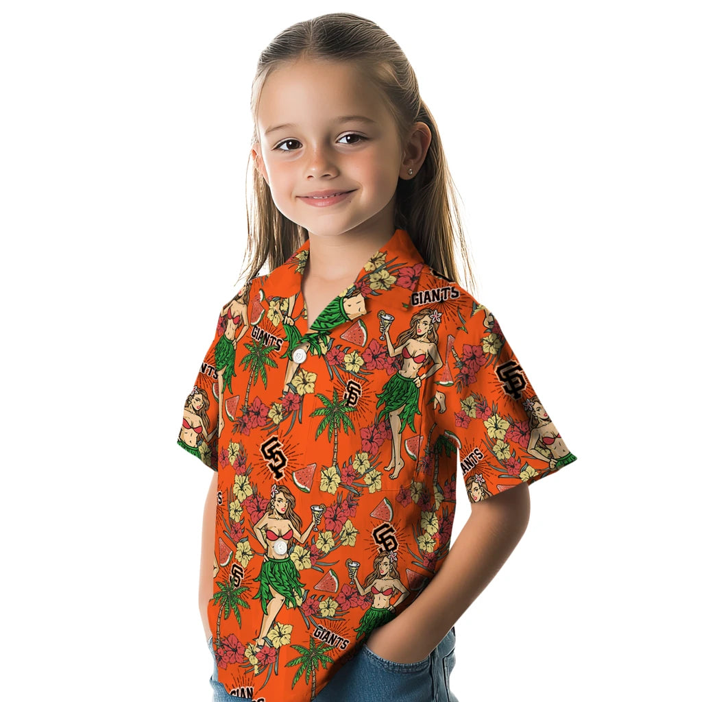 San Francisco Giants Hawaiian Shirt - Hawaiian Girls Design | Hula Hawaiian Shirts
