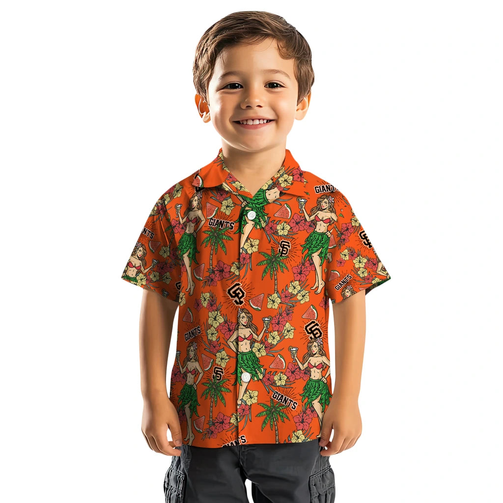 San Francisco Giants Hawaiian Shirt - Hawaiian Girls Design | Hula Hawaiian Shirts