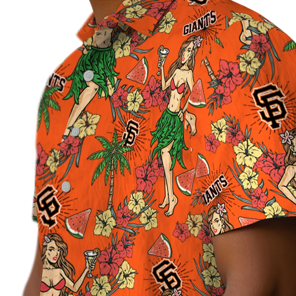 San Francisco Giants Hawaiian Shirt - Hawaiian Girls Design | Hula Hawaiian Shirts