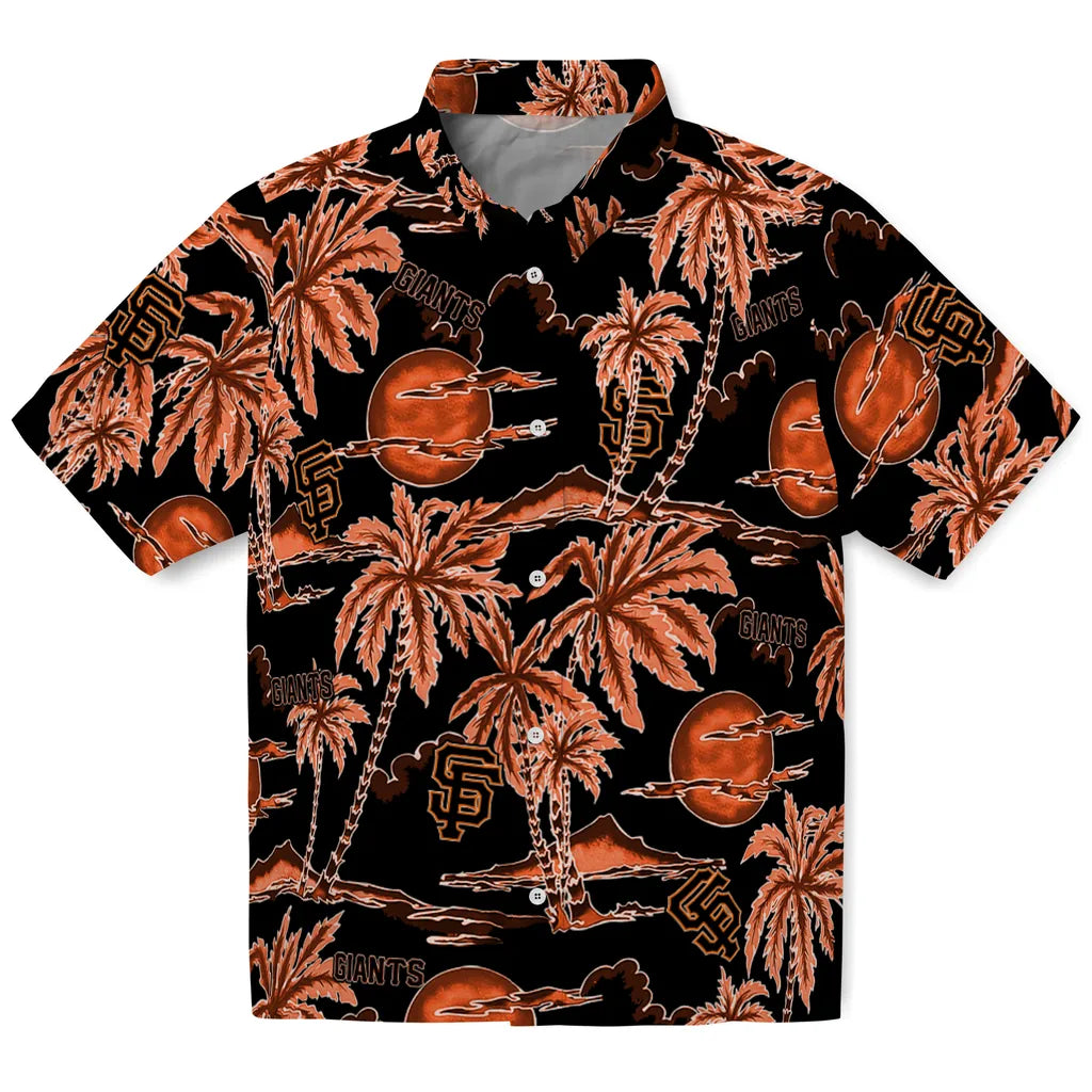 San Francisco Giants Hawaiian Shirt - Palm Sunset | Hula Hawaiian Shirts