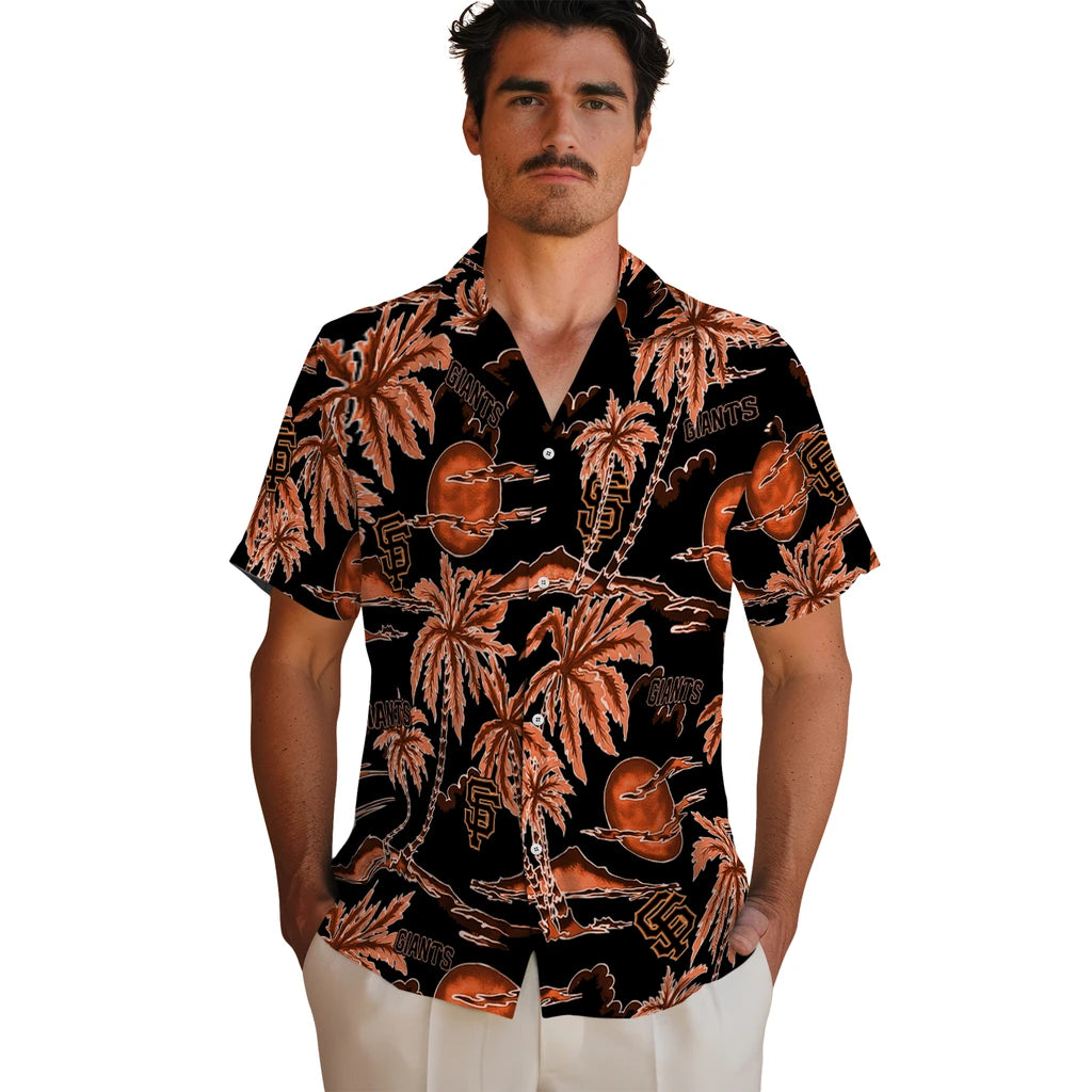 San Francisco Giants Hawaiian Shirt - Palm Sunset | Hula Hawaiian Shirts