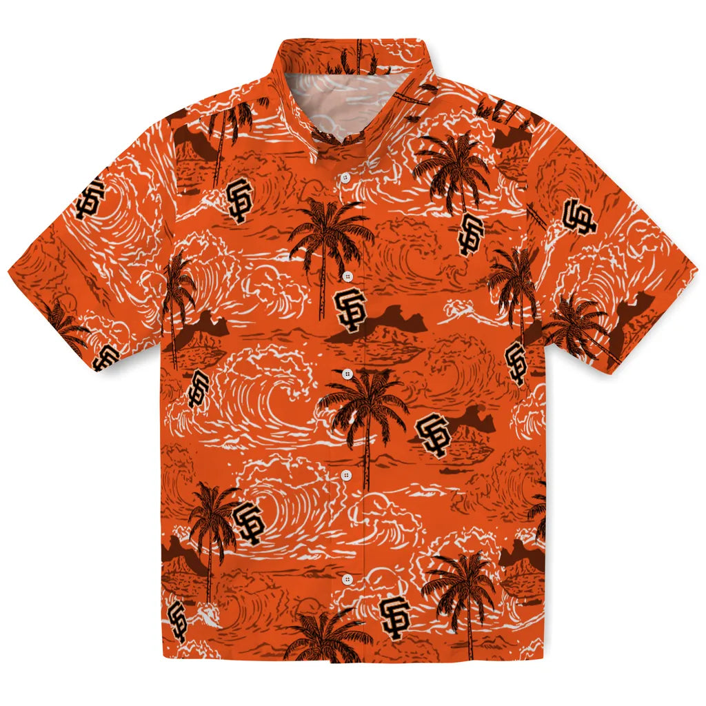 San Francisco Giants Hawaiian Shirt - Wave Palm | Hula Hawaiian Shirts