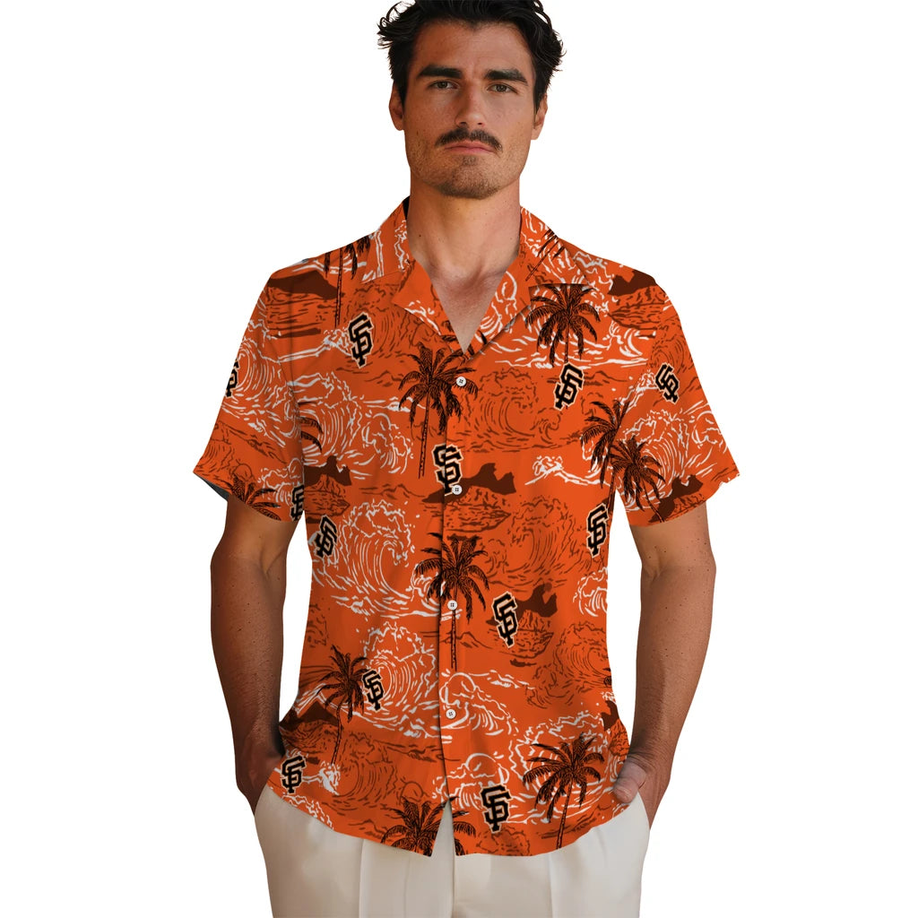 San Francisco Giants Hawaiian Shirt - Wave Palm | Hula Hawaiian Shirts