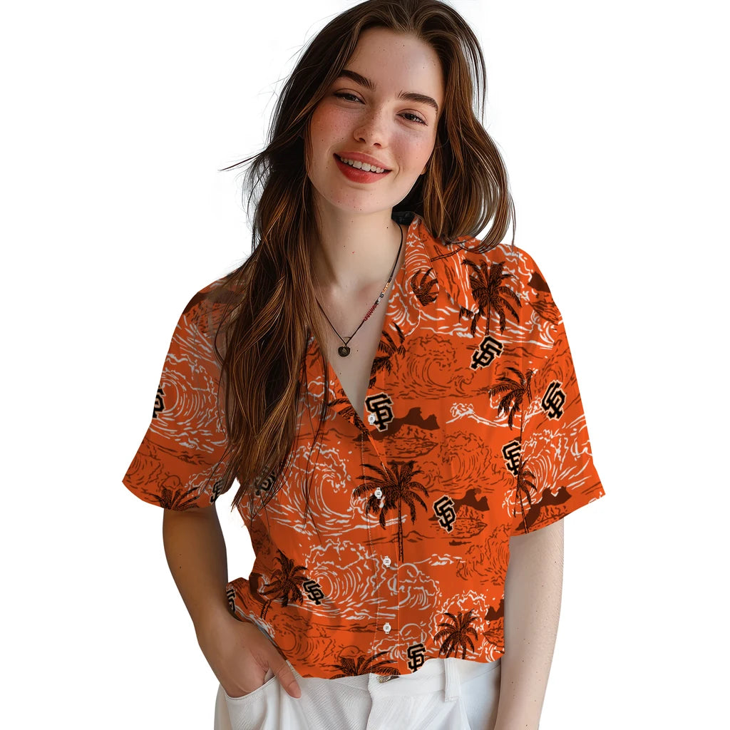 San Francisco Giants Hawaiian Shirt - Wave Palm | Hula Hawaiian Shirts