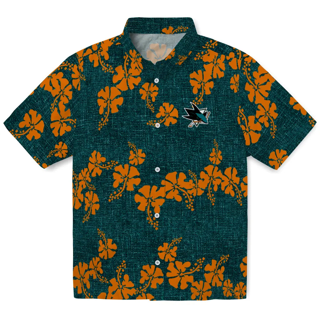 San Jose Sharks Hawaiian Shirt - 50th State Flower | Hula Hawaiian Shirts