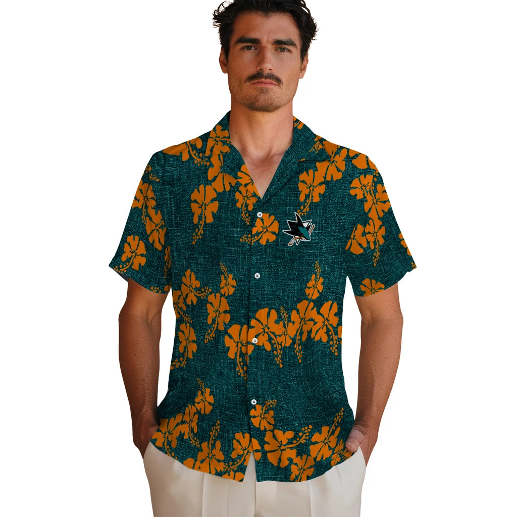 San Jose Sharks Hawaiian Shirt - 50th State Flower | Hula Hawaiian Shirts