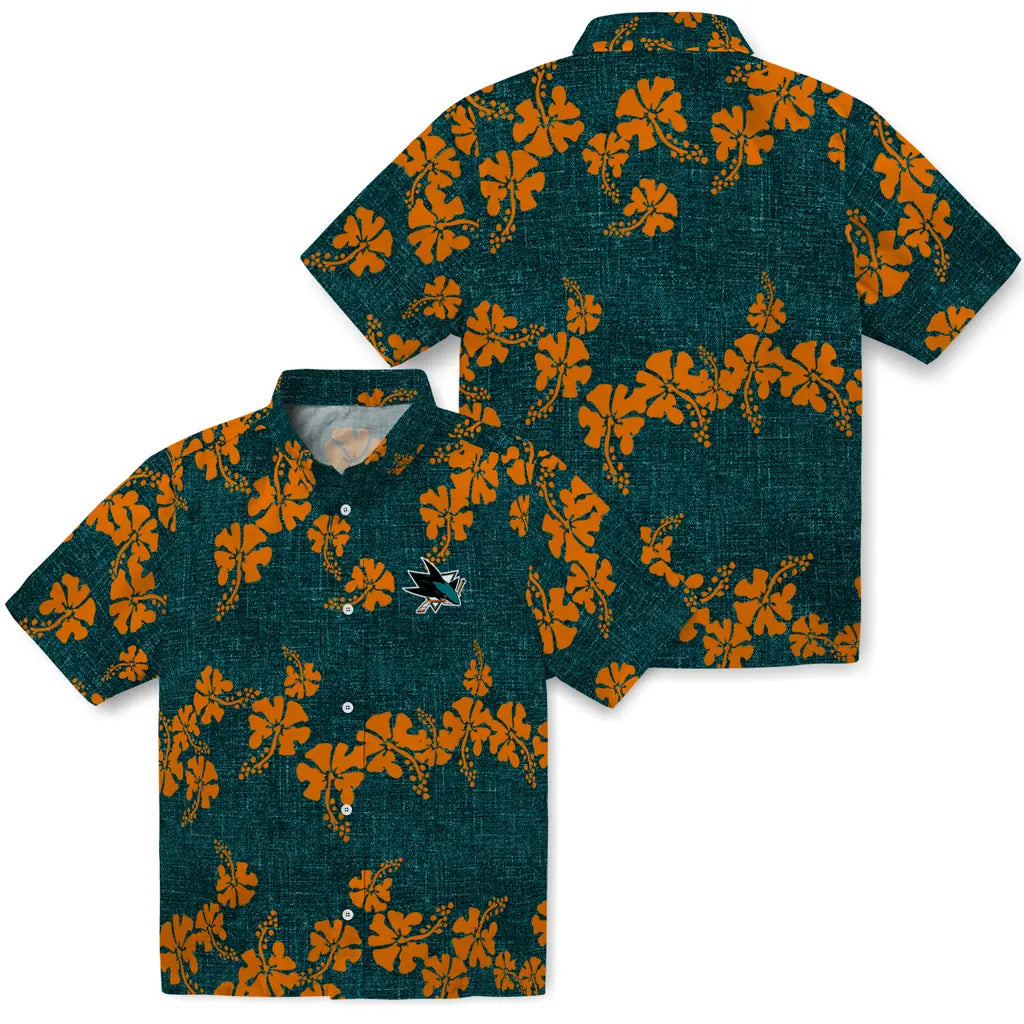 San Jose Sharks Hawaiian Shirt - 50th State Flower | Hula Hawaiian Shirts