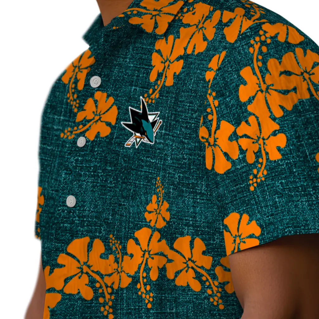 San Jose Sharks Hawaiian Shirt - 50th State Flower | Hula Hawaiian Shirts