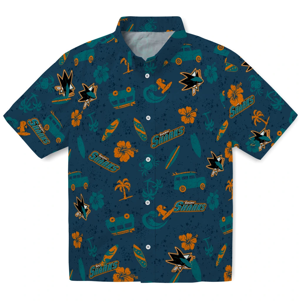 San Jose Sharks Hawaiian Shirt - Beach Vibe | Hula Hawaiian Shirts