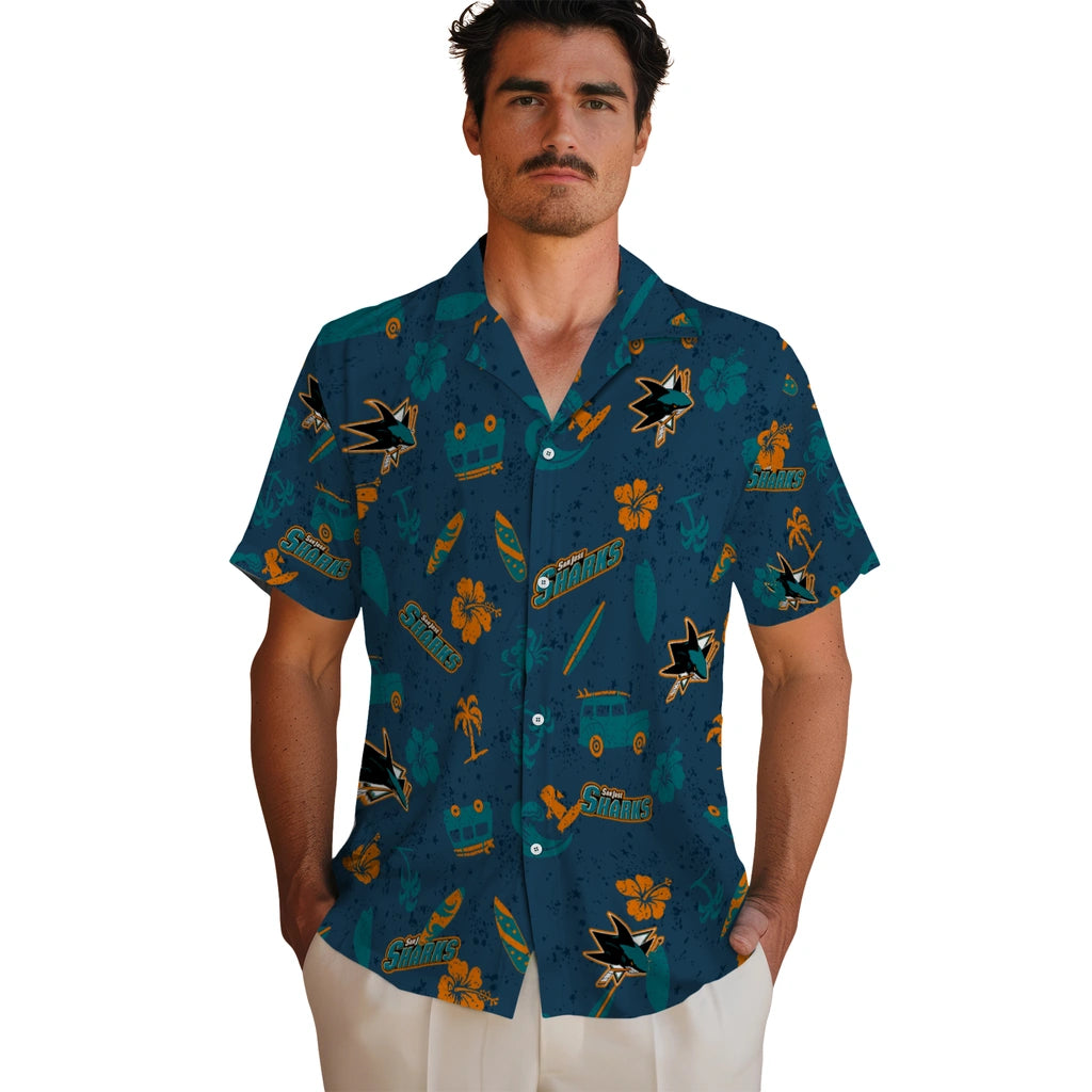 San Jose Sharks Hawaiian Shirt - Beach Vibe | Hula Hawaiian Shirts
