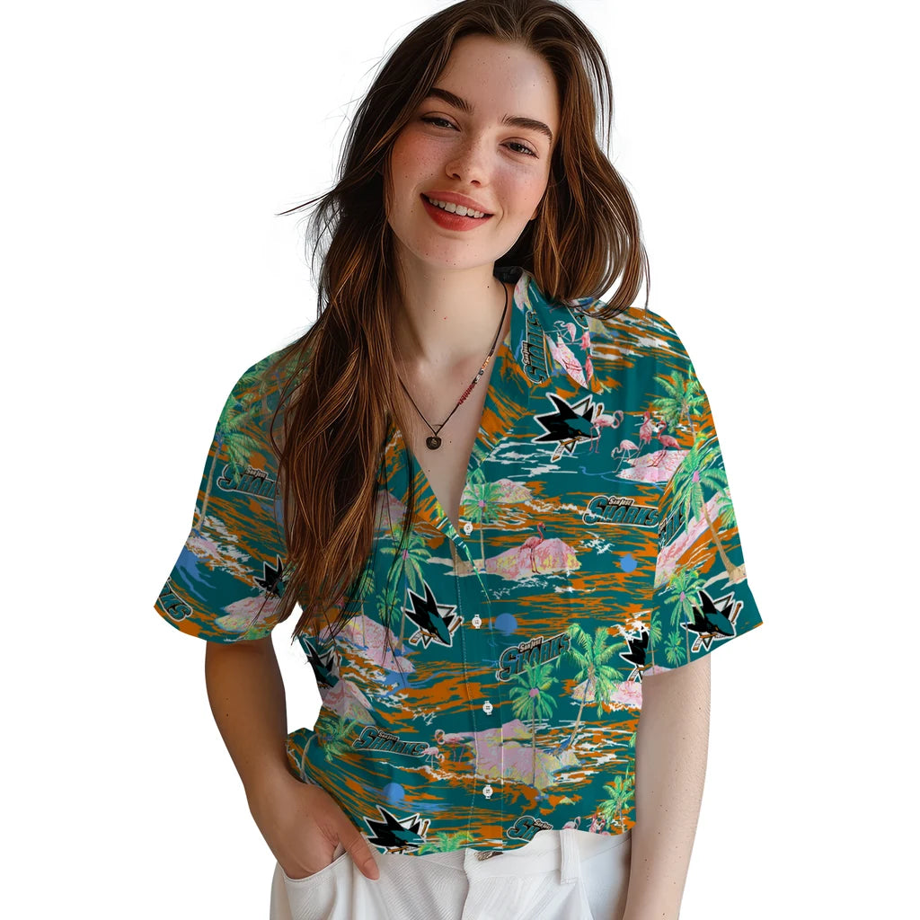 San Jose Sharks Hawaiian Shirt - Hawaii Island | Hula Hawaiian Shirts