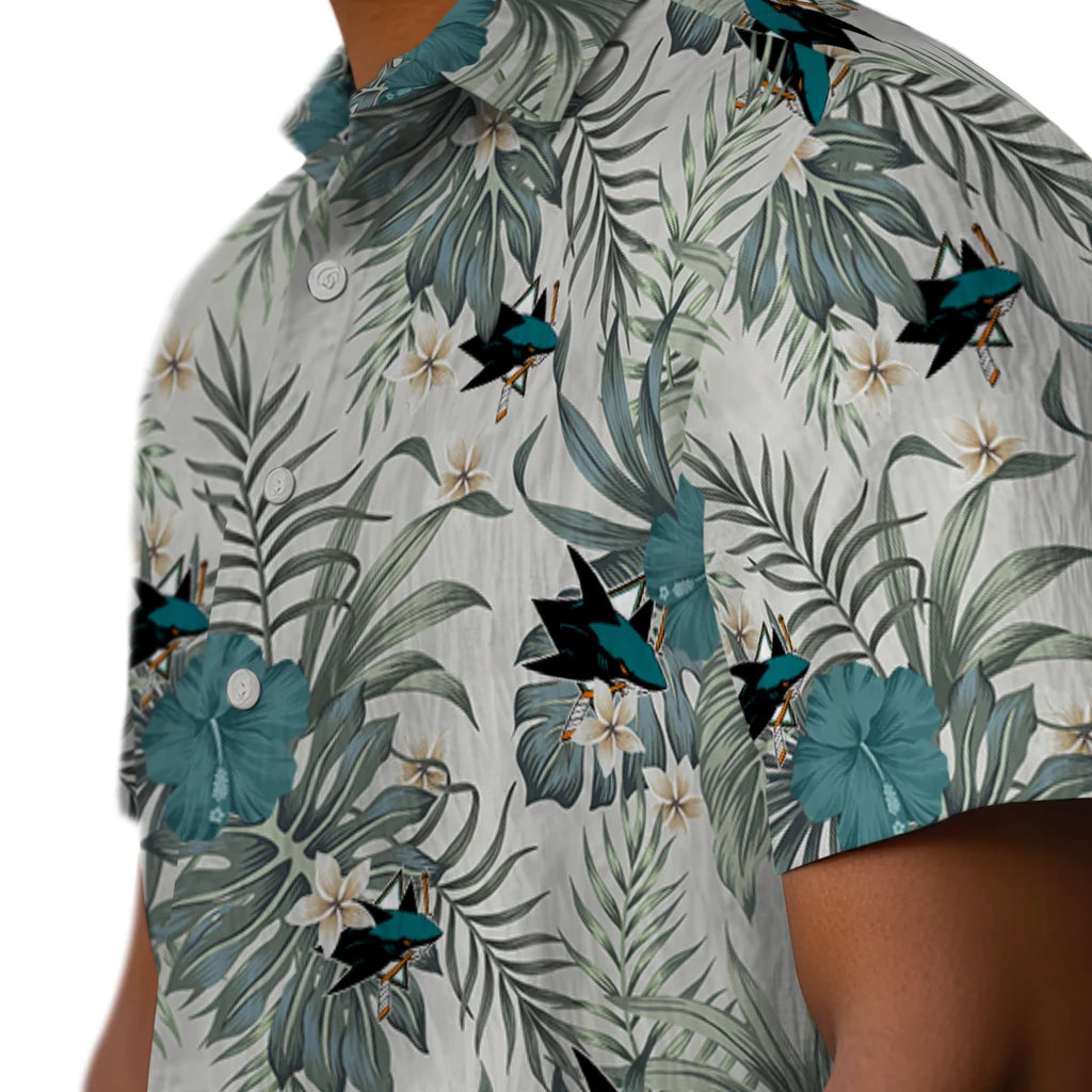 San Jose Sharks Hawaiian Shirt - Hibiscus Designs | Hula Hawaiian Shirts