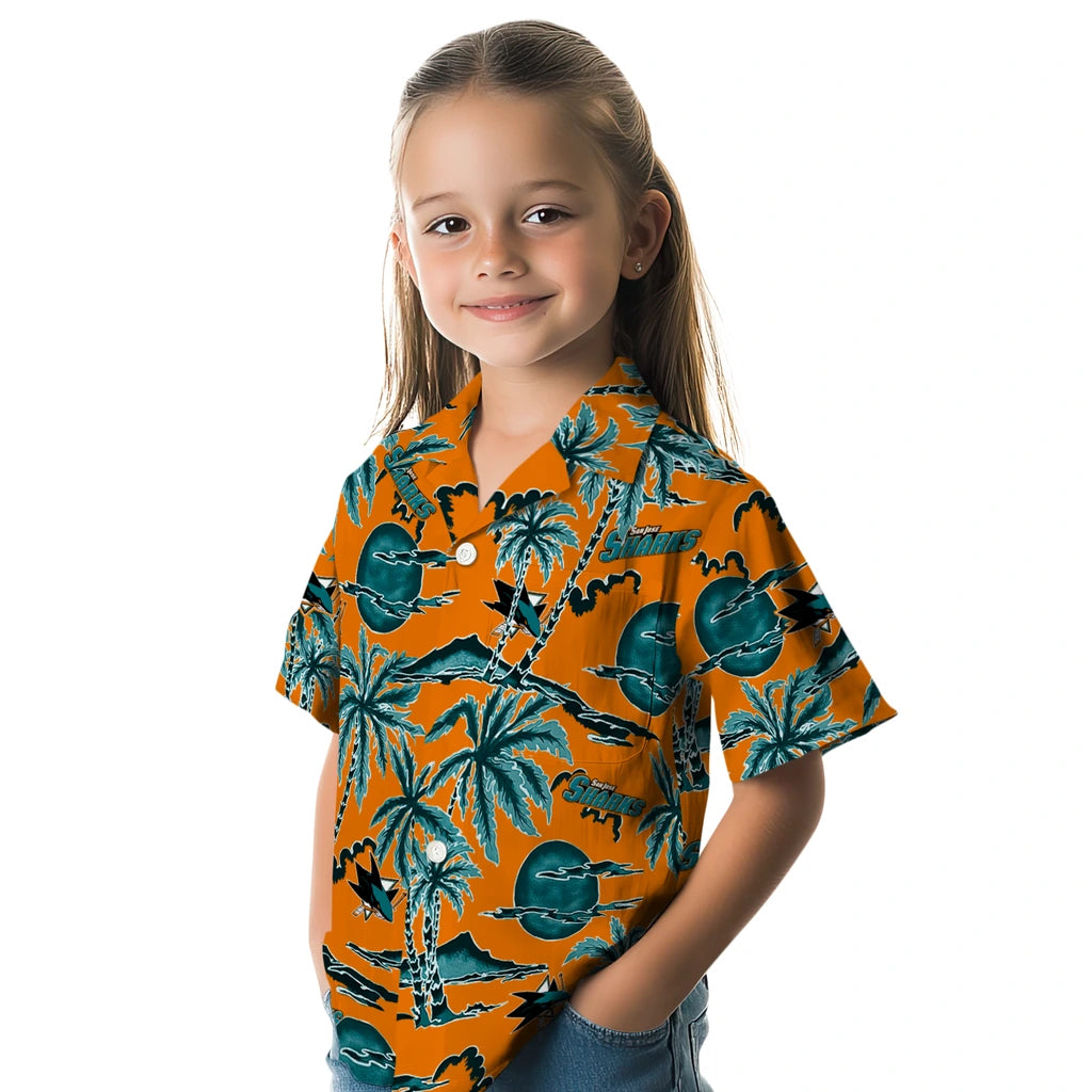 San Jose Sharks Hawaiian Shirt - Palm Sunset | Hula Hawaiian Shirts
