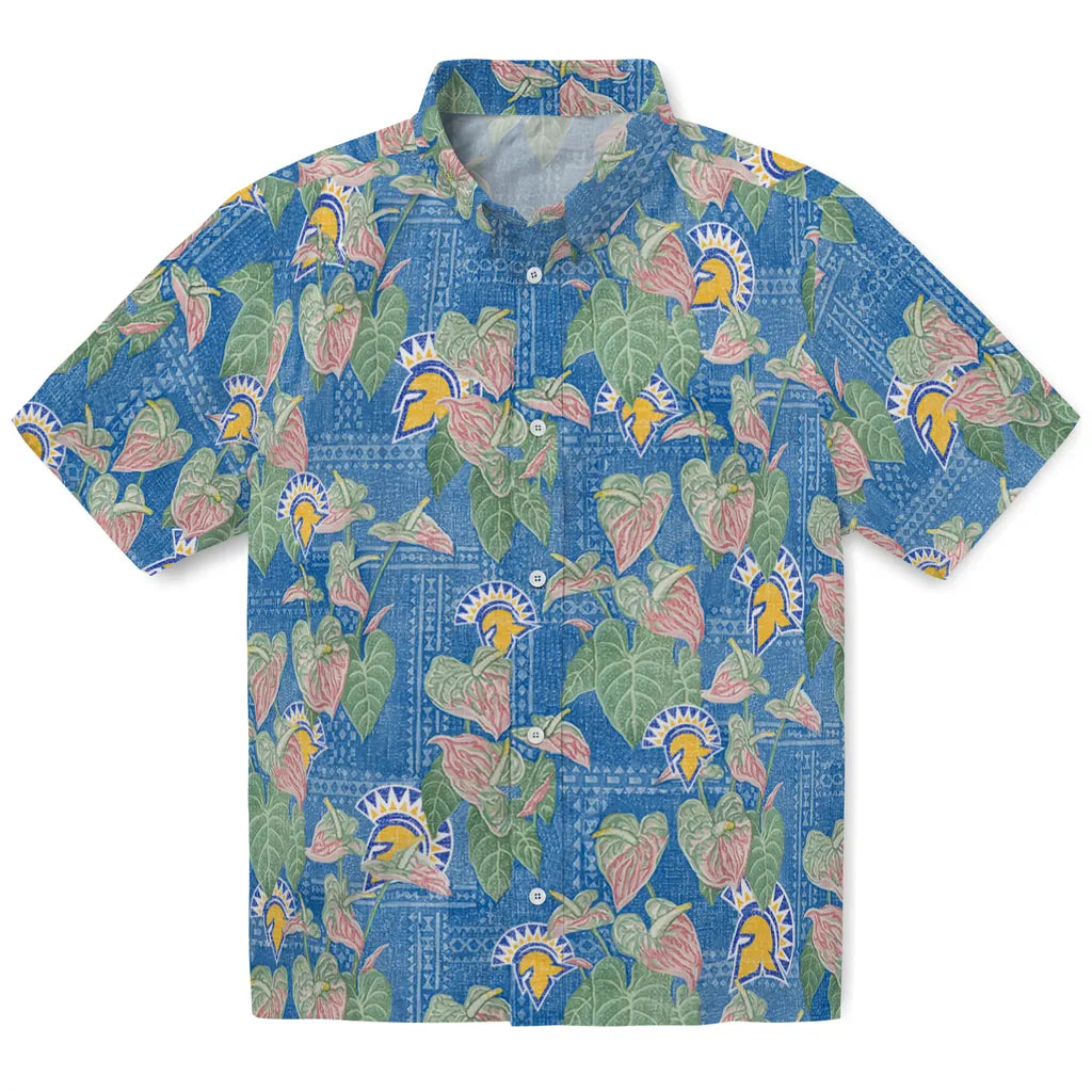 San Jose State Spartans Hawaiian Shirt - Anthurium Overlay | Hula Hawaiian Shirts
