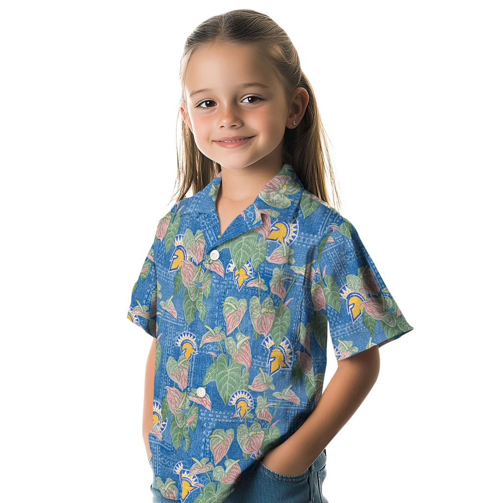 San Jose State Spartans Hawaiian Shirt - Anthurium Overlay | Hula Hawaiian Shirts