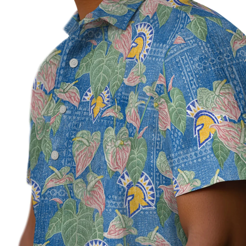 San Jose State Spartans Hawaiian Shirt - Anthurium Overlay | Hula Hawaiian Shirts