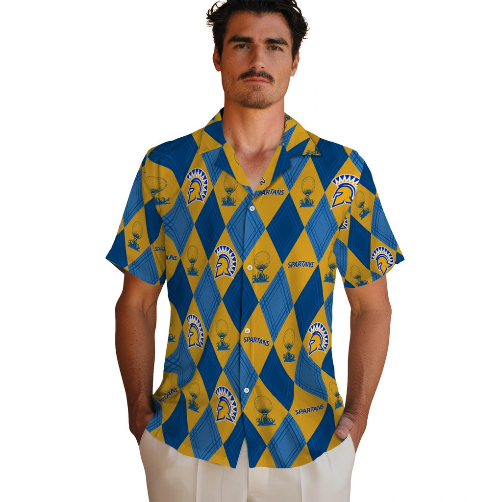 San Jose State Spartans Hawaiian Shirt - Golfing Plaid | Hula Hawaiian Shirts