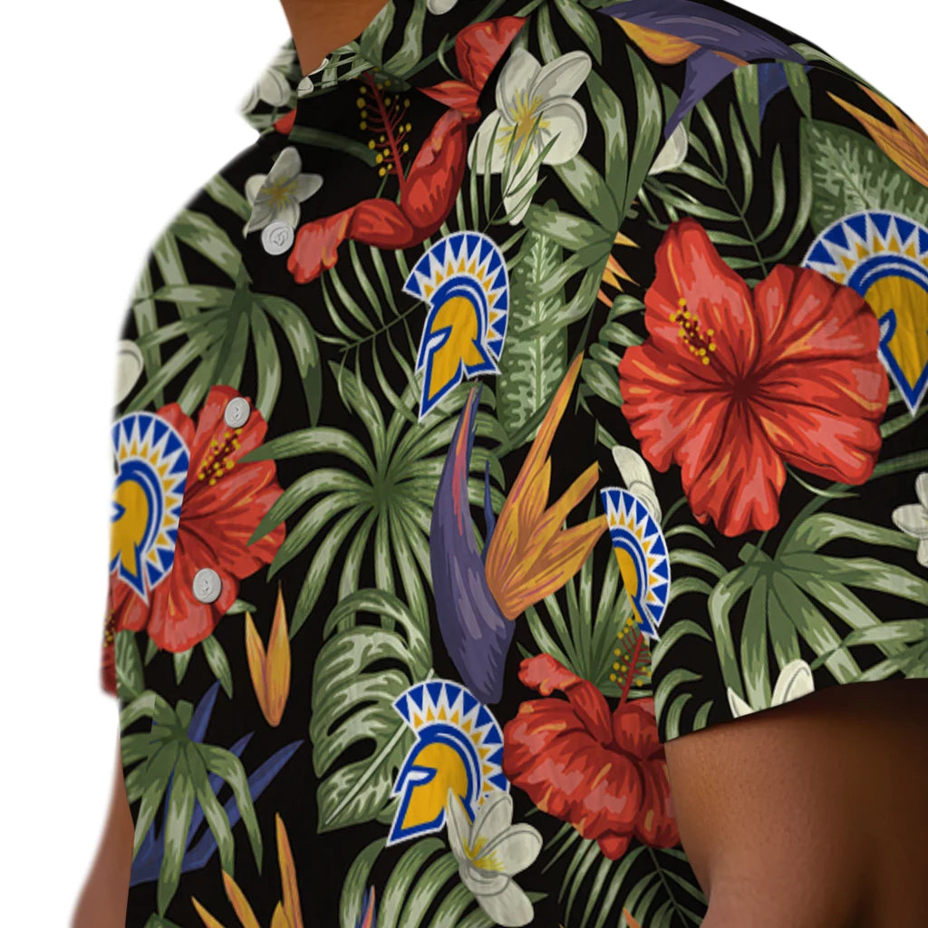 San Jose State Spartans Hawaiian Shirt - Hawaii Floral Hibiscus | Hula Hawaiian Shirts