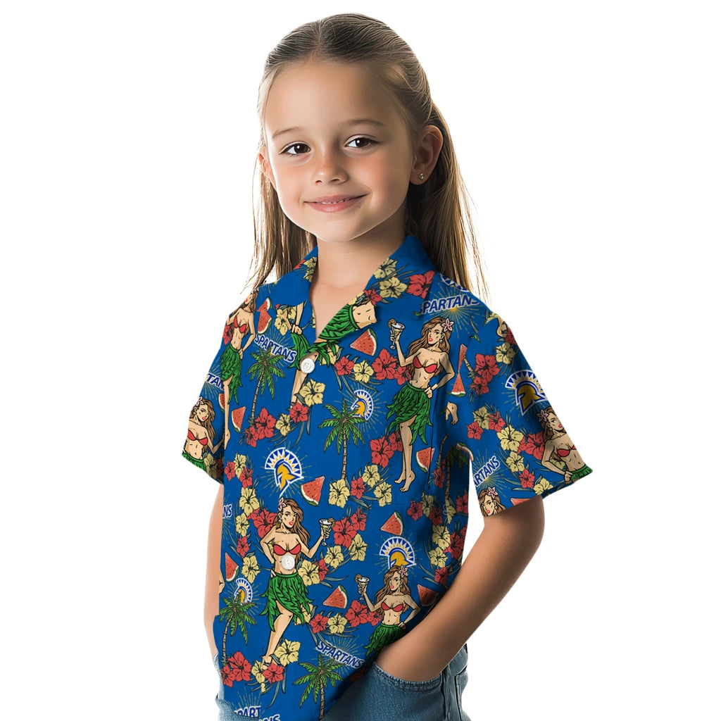 San Jose State Spartans Hawaiian Shirt - Hawaiian Girls Design | Hula Hawaiian Shirts