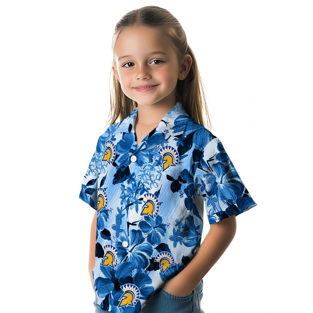 San Jose State Spartans Hawaiian Shirt - Hibiscus Arrangement | Hula Hawaiian Shirts