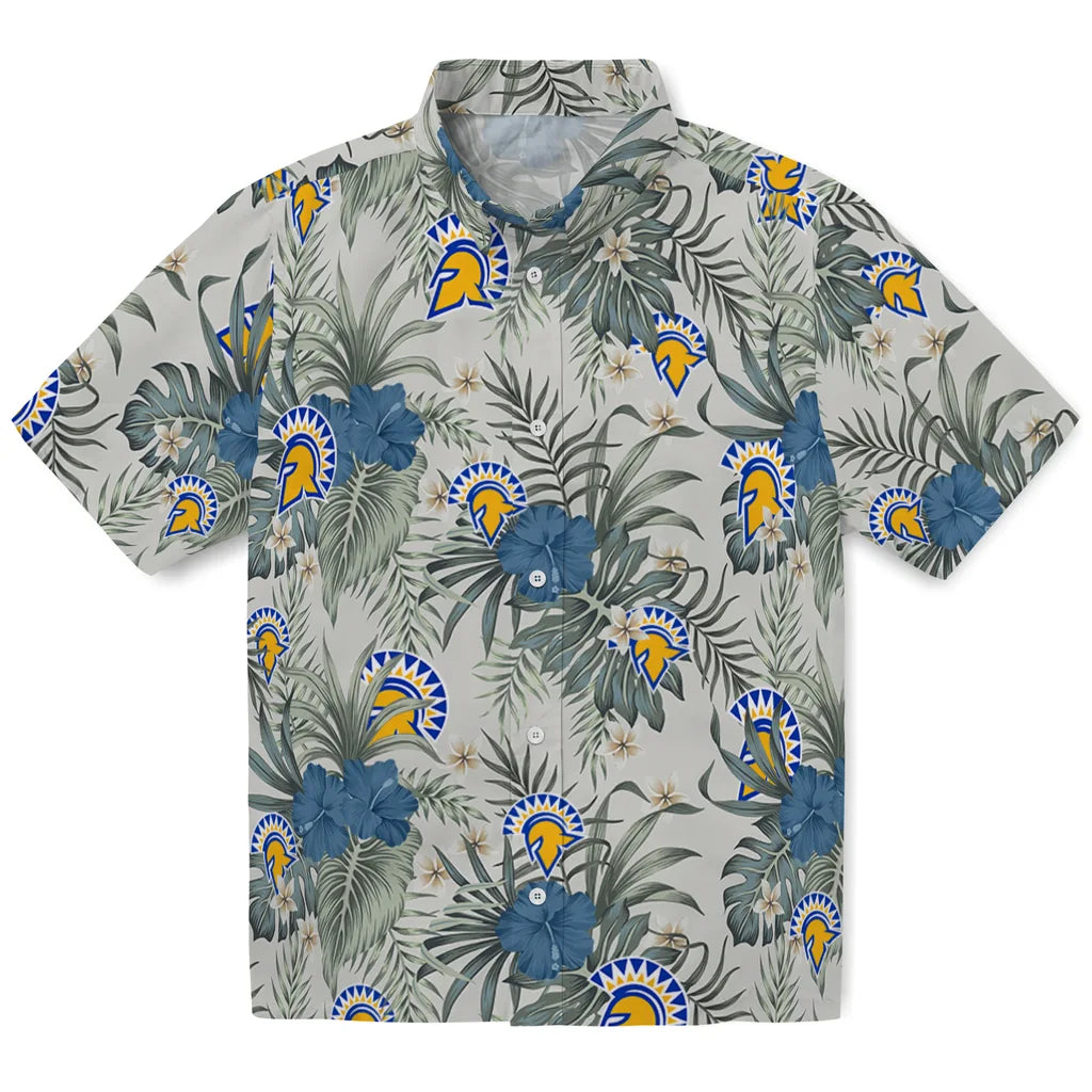 San Jose State Spartans Hawaiian Shirt - Hibiscus Designs | Hula Hawaiian Shirts