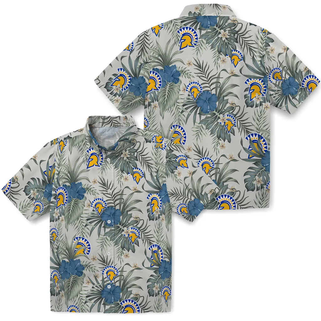 San Jose State Spartans Hawaiian Shirt - Hibiscus Designs | Hula Hawaiian Shirts