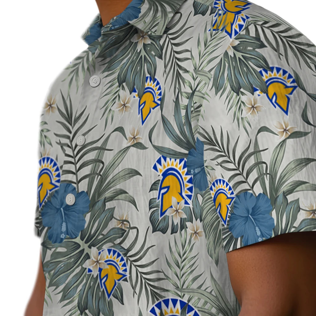 San Jose State Spartans Hawaiian Shirt - Hibiscus Designs | Hula Hawaiian Shirts