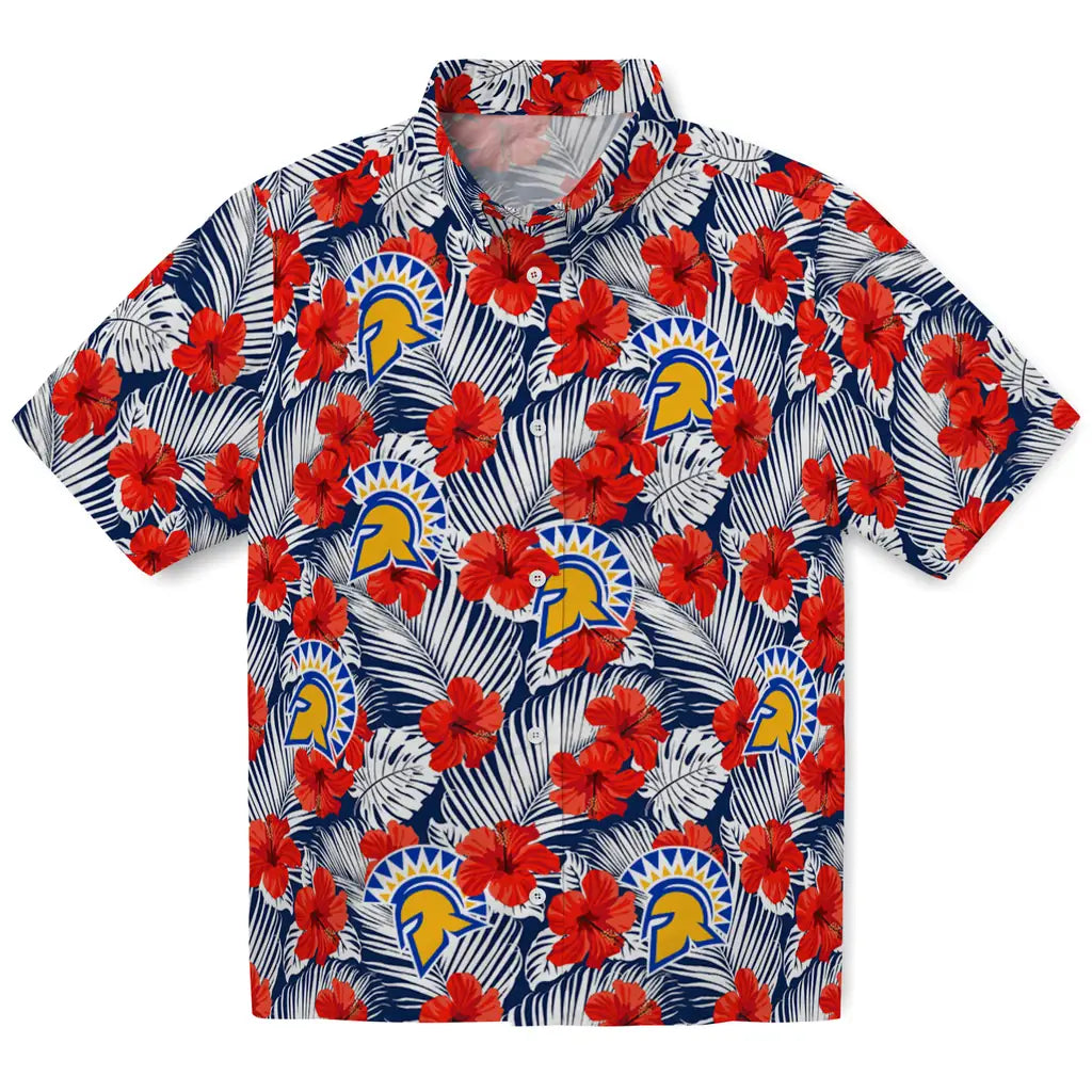 San Jose State Spartans Hawaiian Shirt - Hibiscus Fiesta | Hula Hawaiian Shirts