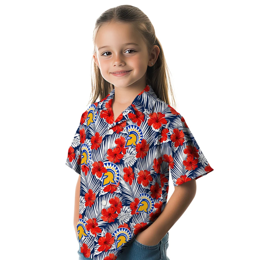 San Jose State Spartans Hawaiian Shirt - Hibiscus Fiesta | Hula Hawaiian Shirts