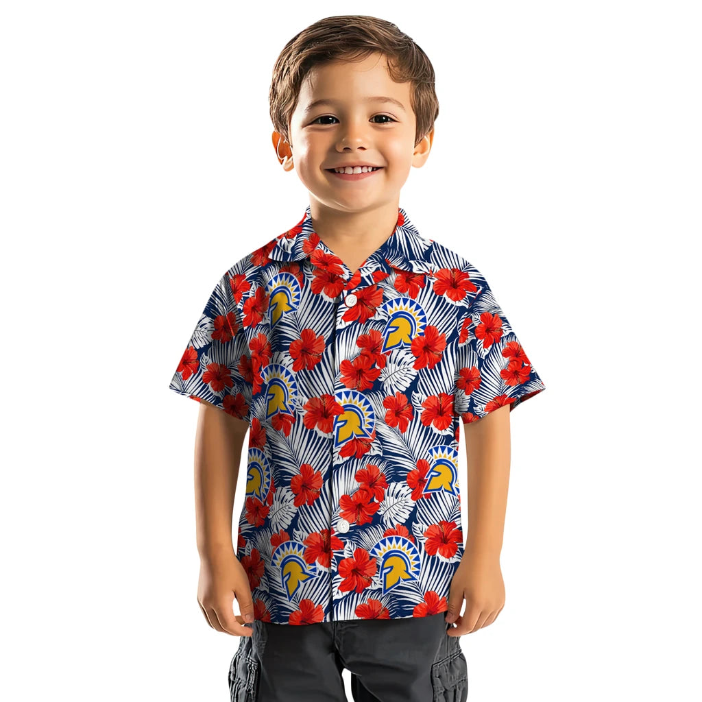 San Jose State Spartans Hawaiian Shirt - Hibiscus Fiesta | Hula Hawaiian Shirts