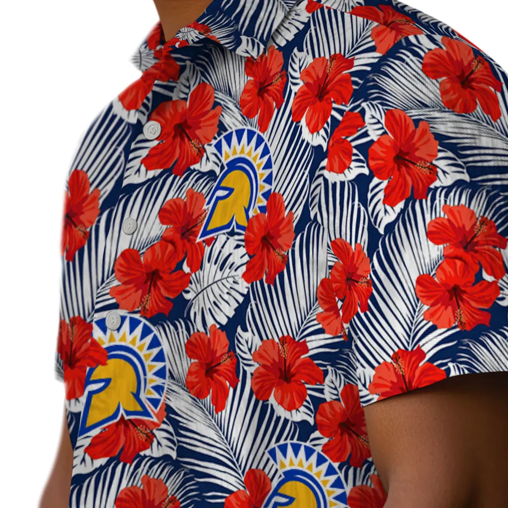 San Jose State Spartans Hawaiian Shirt - Hibiscus Fiesta | Hula Hawaiian Shirts