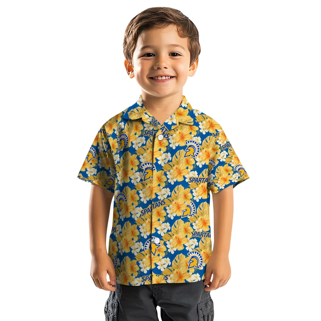 San Jose State Spartans Hawaiian Shirt - Hibiscus Tropics | Hula Hawaiian Shirts