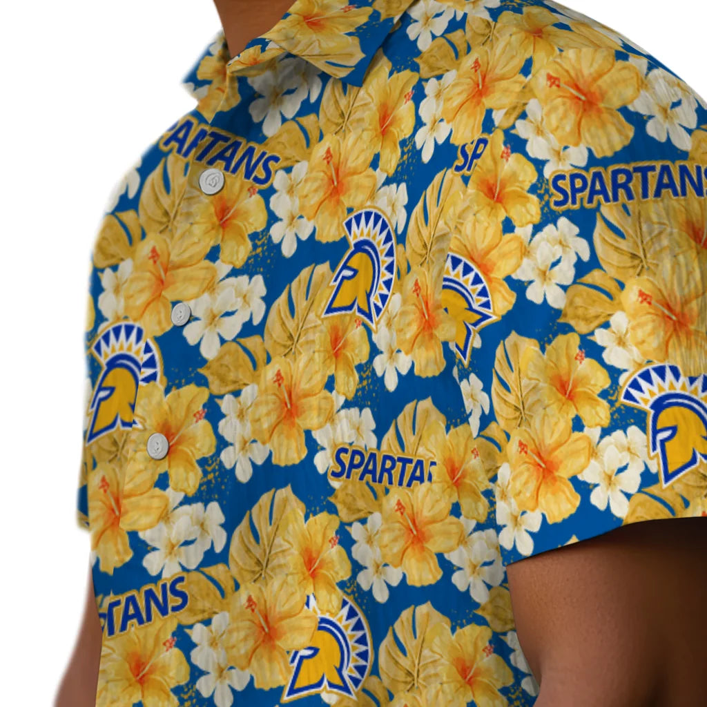 San Jose State Spartans Hawaiian Shirt - Hibiscus Tropics | Hula Hawaiian Shirts