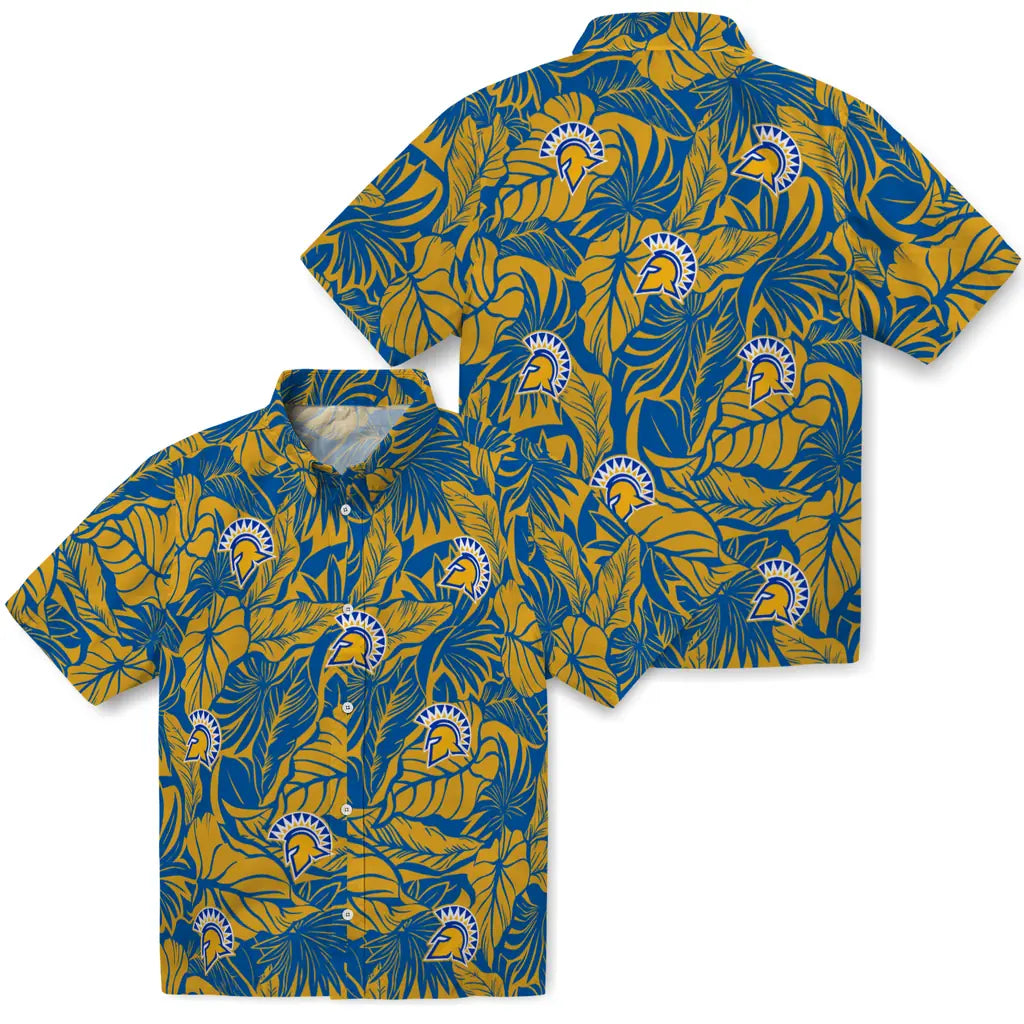 San Jose State Spartans Hawaiian Shirt - Monstera Layer | Hula Hawaiian Shirts