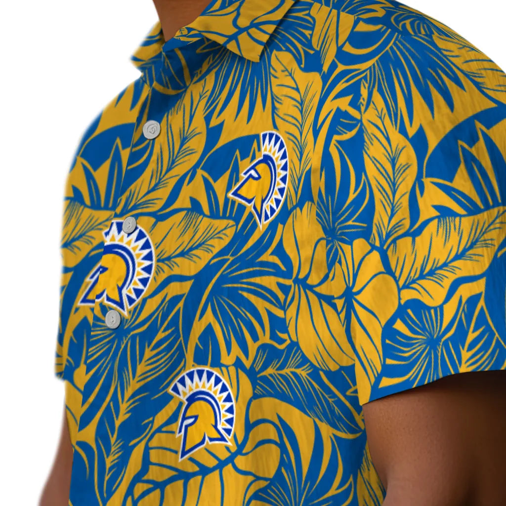 San Jose State Spartans Hawaiian Shirt - Monstera Layer | Hula Hawaiian Shirts