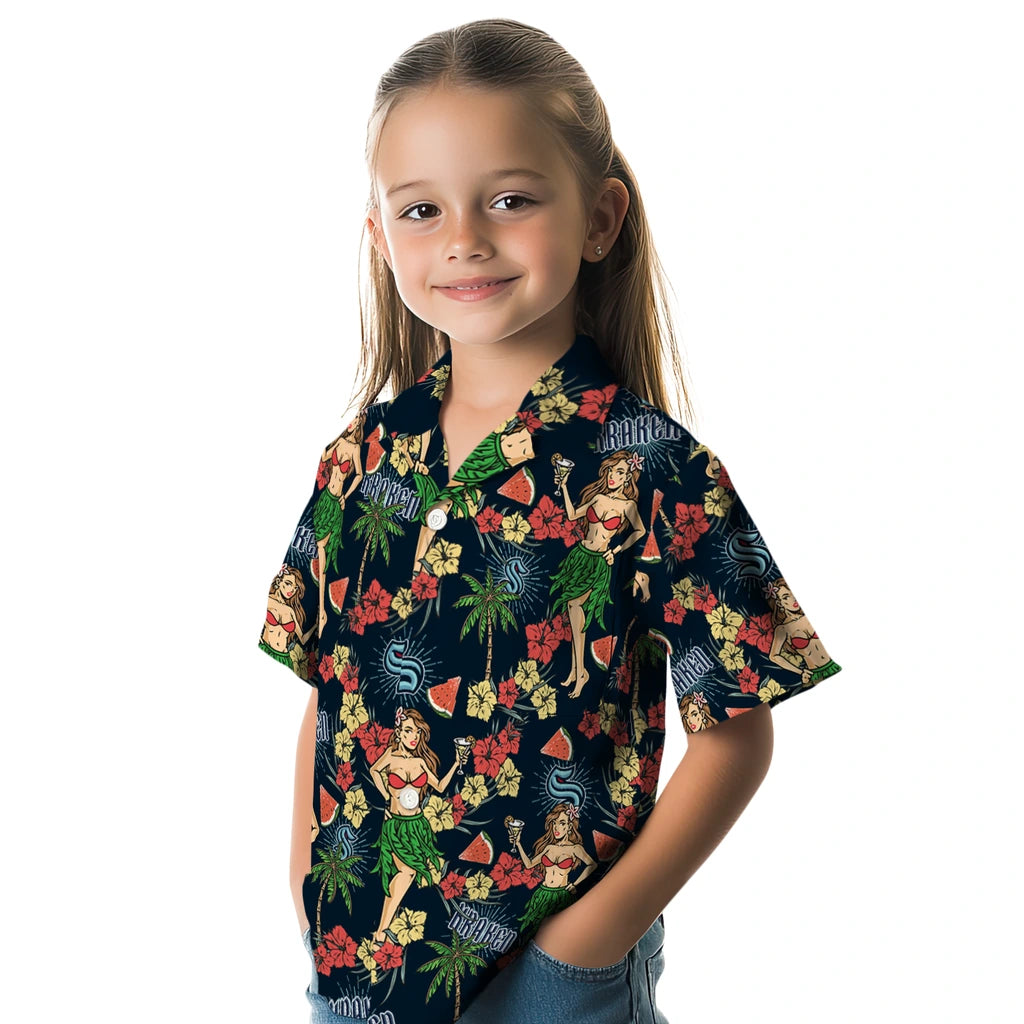 Seattle Kraken Hawaiian Shirt - Hawaiian Girls Design | Hula Hawaiian Shirts